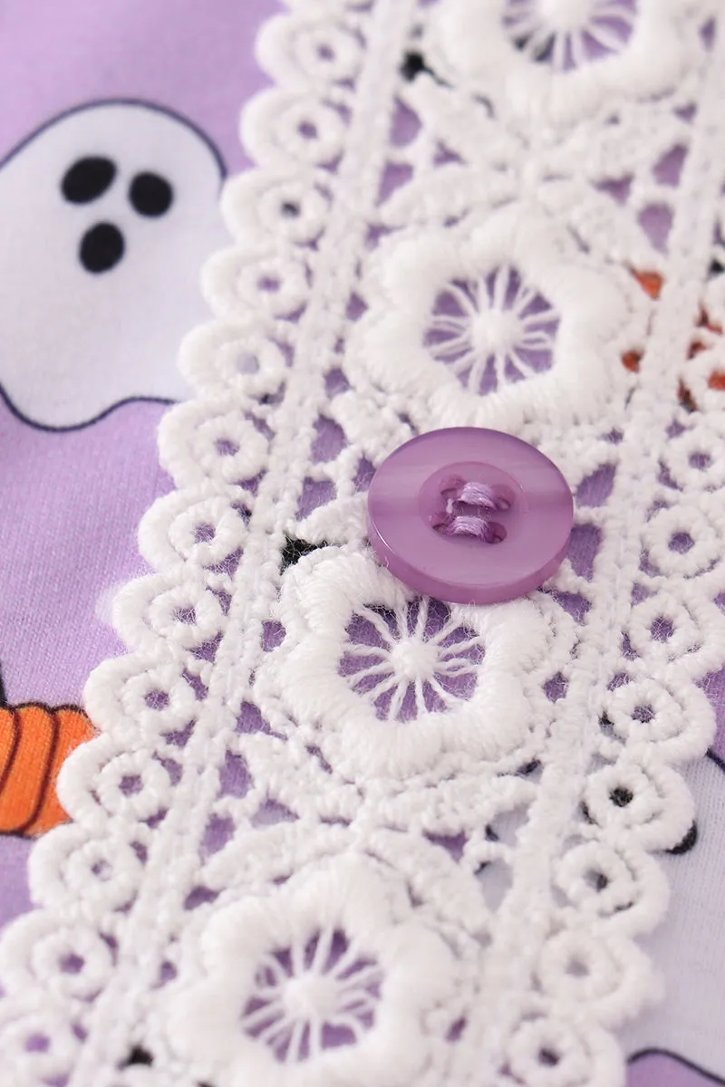 Purple Halloween Print Dress