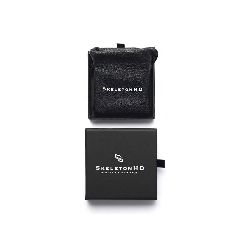 Python Black - Double Leather Skulls