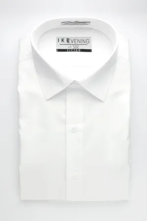 "Evening Twill" White Laydown Tuxedo Shirt