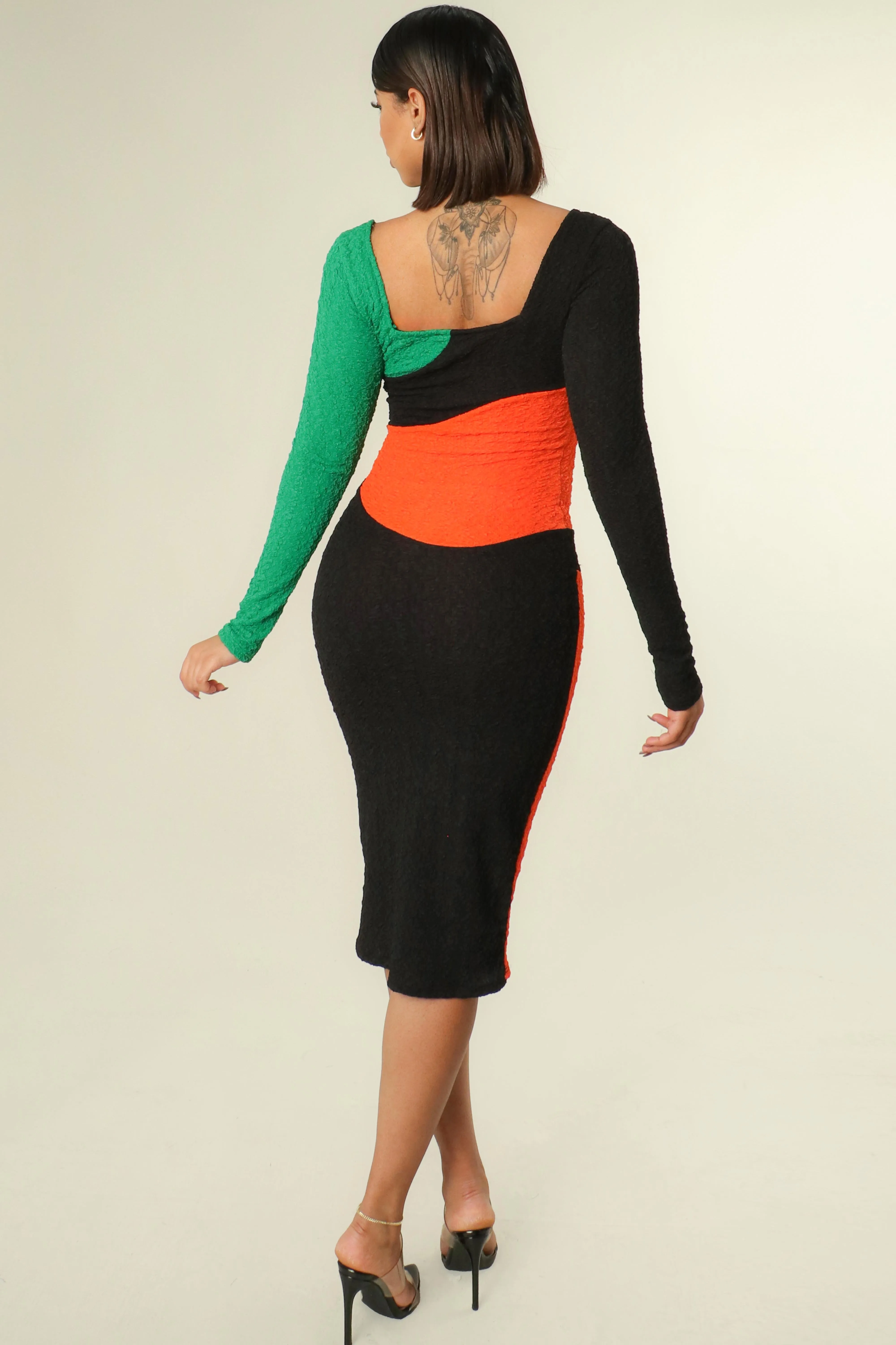 "Hot Mama" Stretch Midi Dress