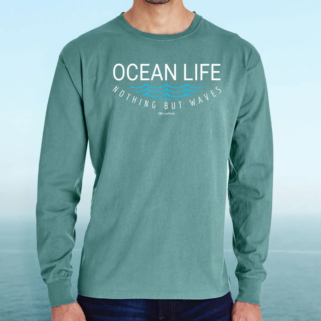 "Ocean Life" Men's Stonewashed Long Sleeve T-Shirt