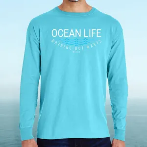 "Ocean Life" Men's Stonewashed Long Sleeve T-Shirt