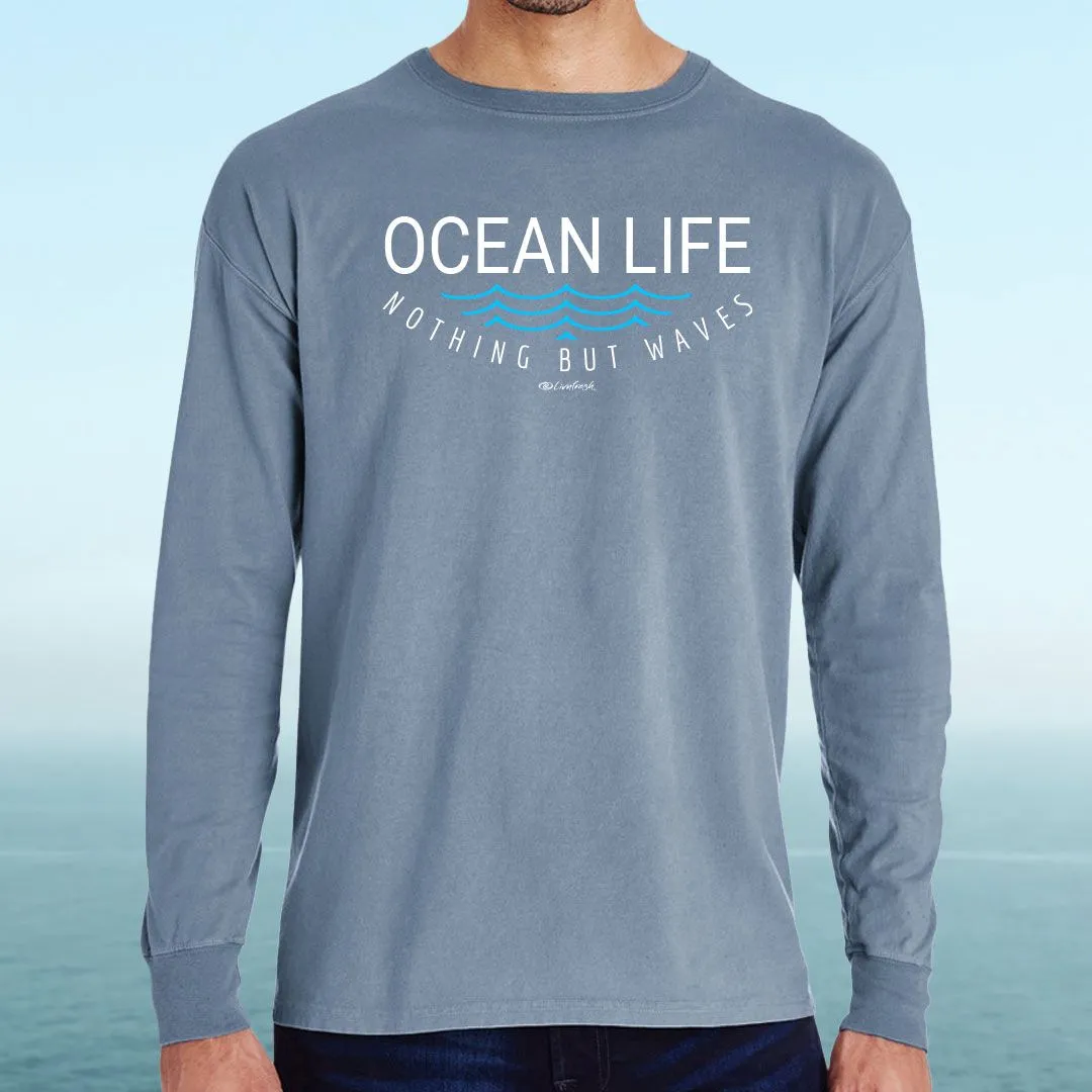 "Ocean Life" Men's Stonewashed Long Sleeve T-Shirt