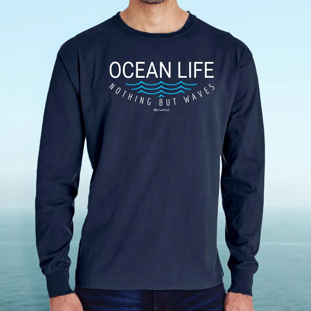 "Ocean Life" Men's Stonewashed Long Sleeve T-Shirt