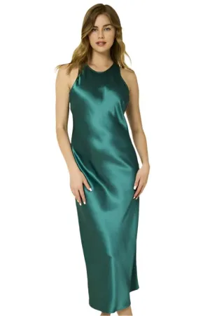 Racer Neck Long Slit Dress