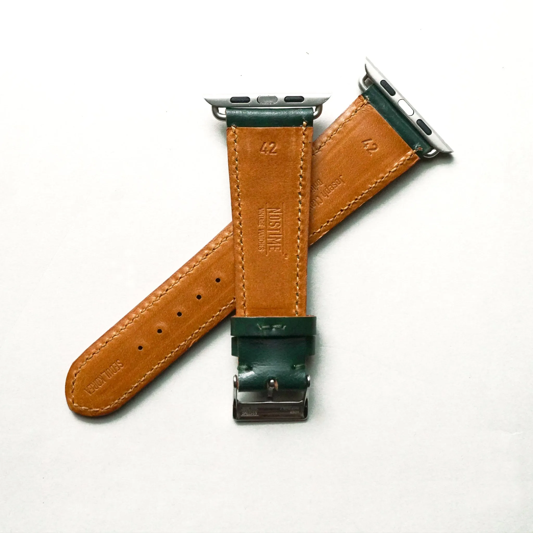 RACING GREEN BRIDLE LEATHER HANDMADE APPLE WATCH STRAP ALL GENERATIONS