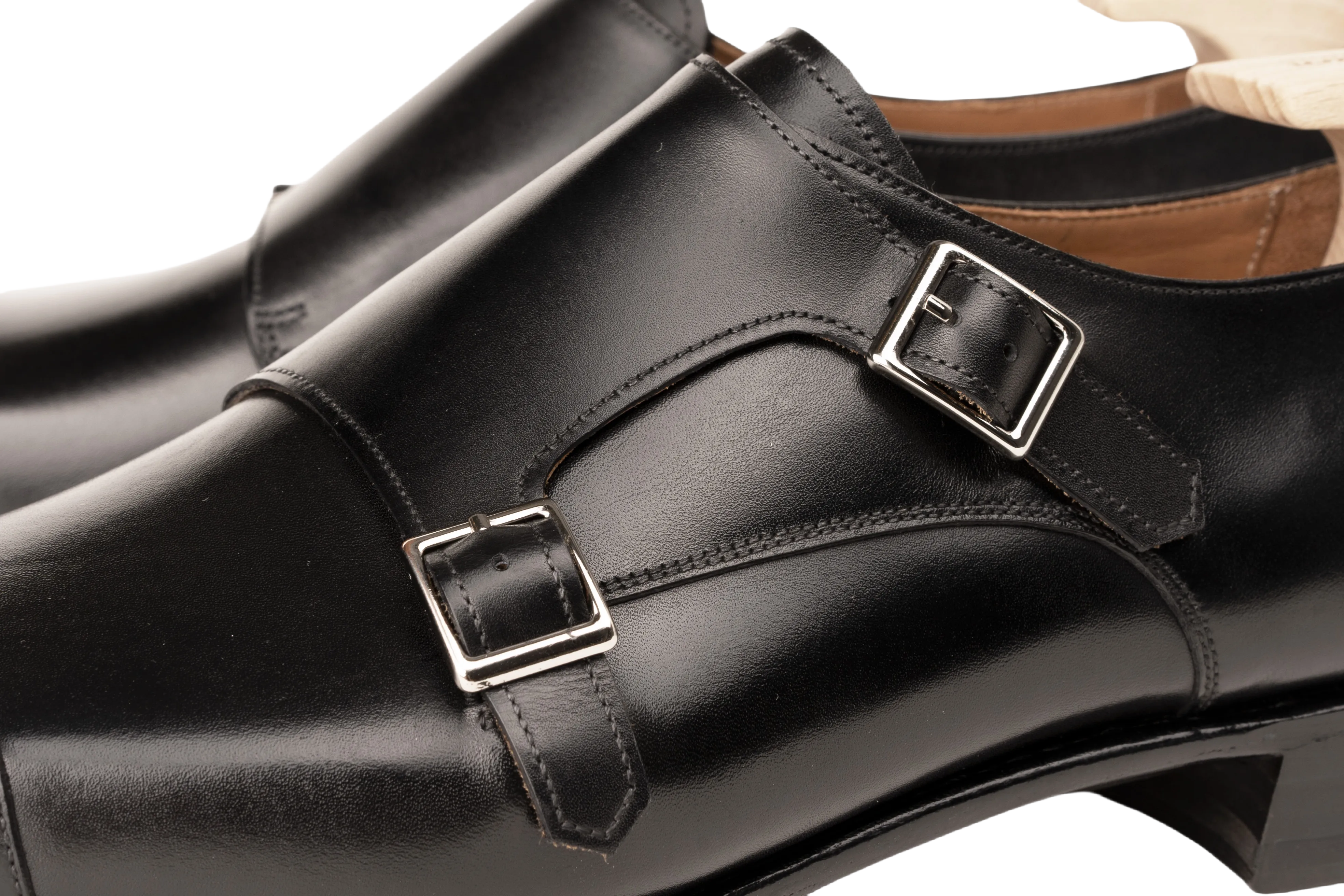 Raj Singhs Black Double Monk Strap Shoes – Handcrafted Italian Leather