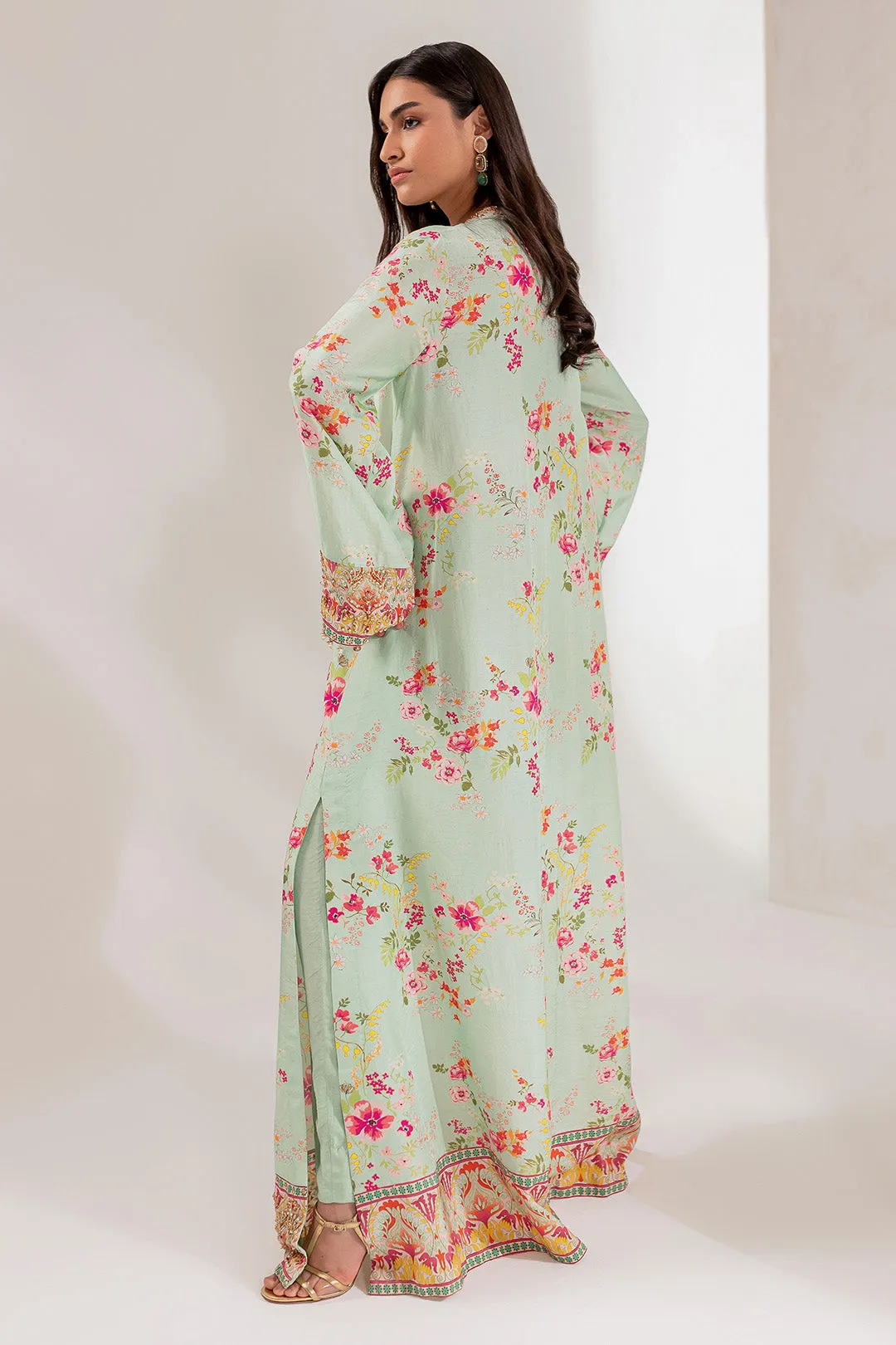 Raw Silk Kameez Trouser Style Pakistani Party Dress