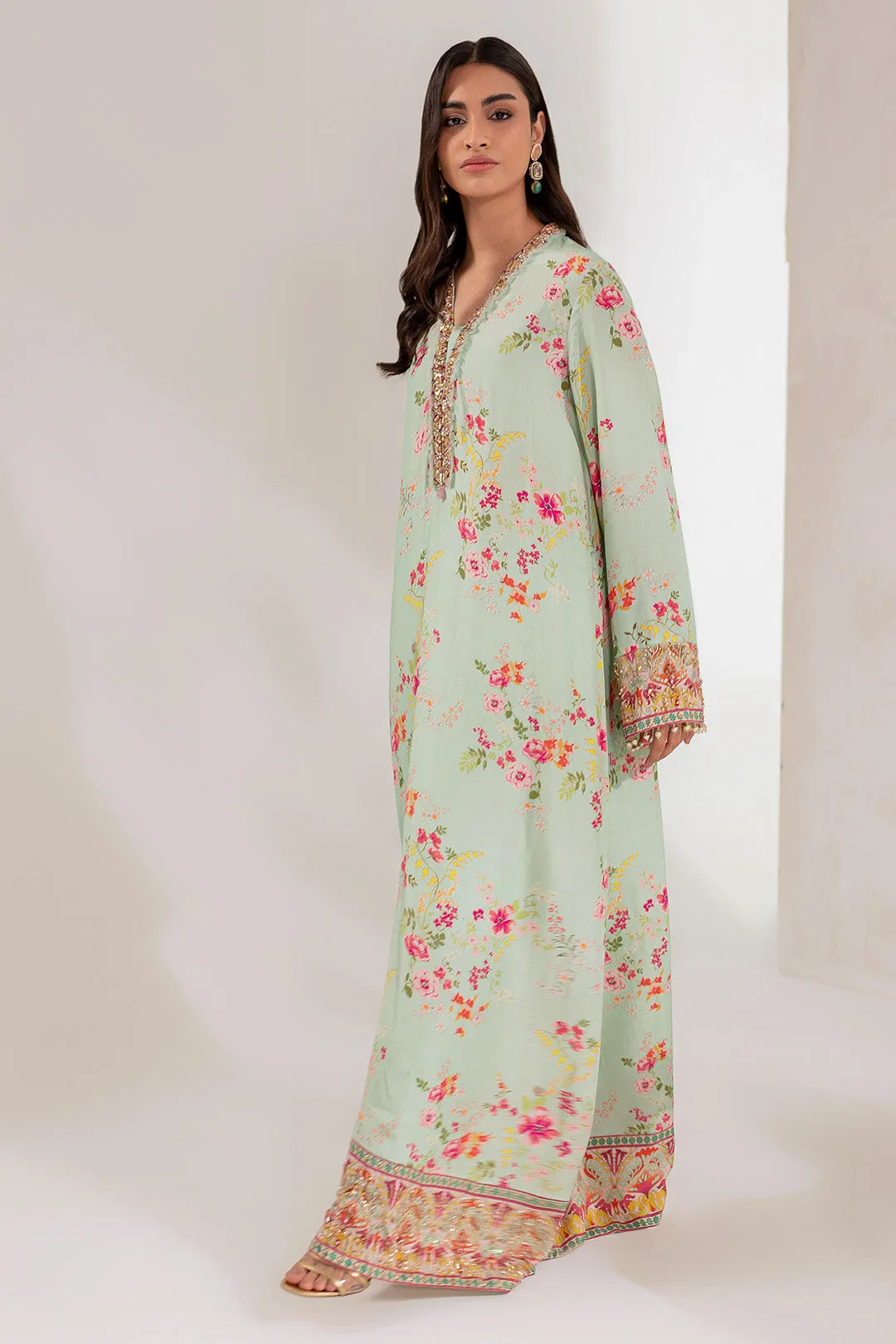 Raw Silk Kameez Trouser Style Pakistani Party Dress