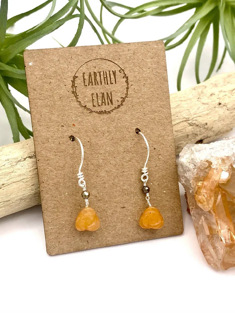 Red Aventurine Rose Earrings