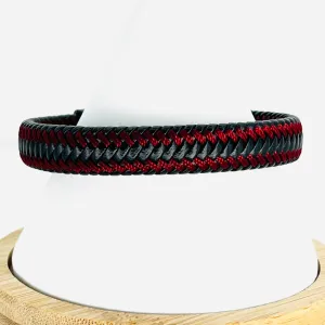 Red Braided Leather Bracelet for Men: Bold and Stylish