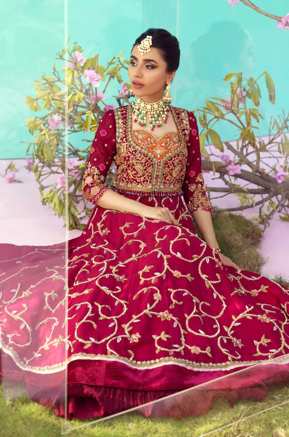 Red Bridal Dress for Barat in Lehenga and Gown Style