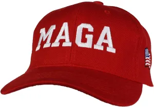 Red Embroidered MAGA 45 American Flag Trump Ballcap