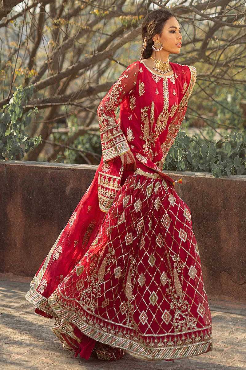 Red Organza Gharara Kameez Dupatta Pakistani Eid Dress
