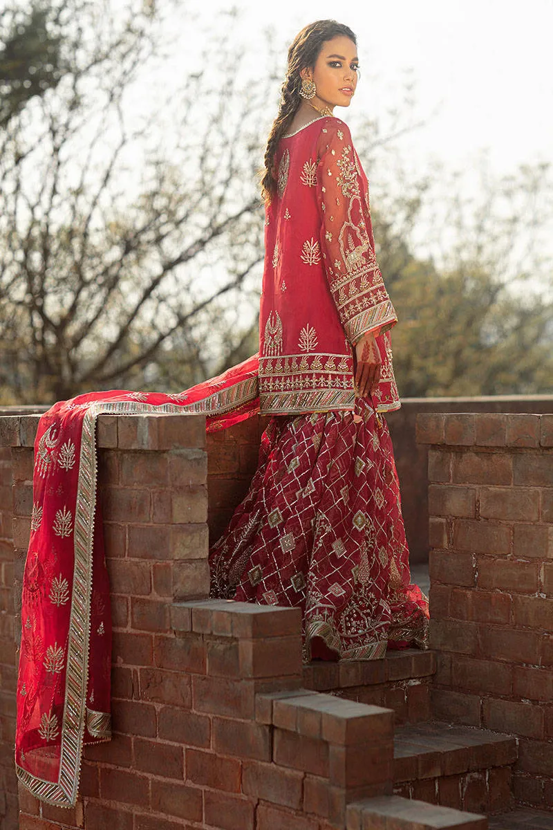 Red Organza Gharara Kameez Dupatta Pakistani Eid Dress