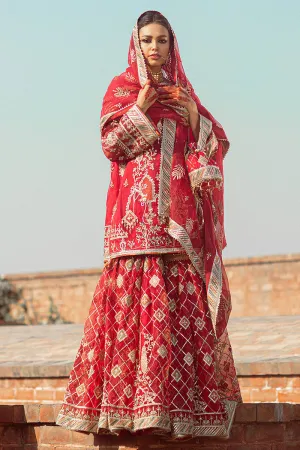 Red Organza Gharara Kameez Dupatta Pakistani Eid Dress