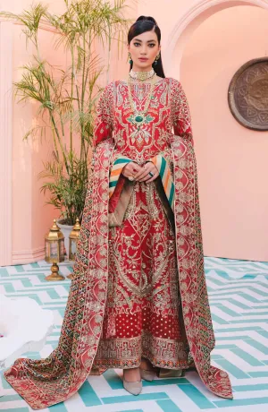Red Pakistani Dress with Magnificent Embroidery #PF380