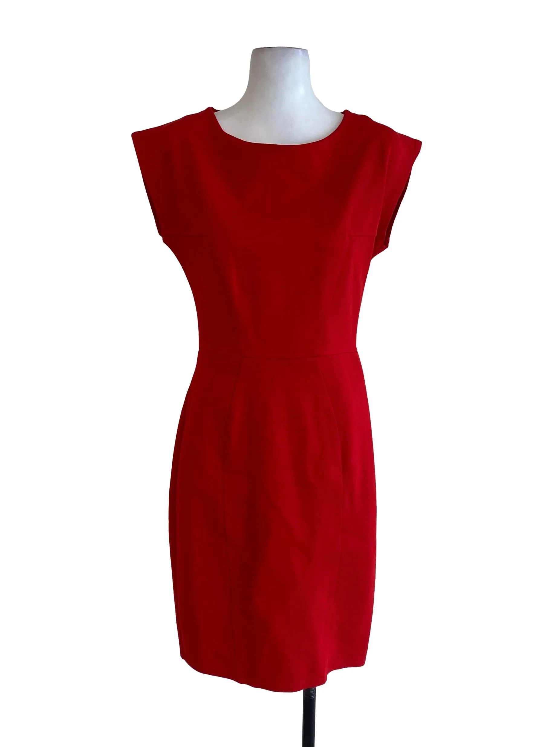 Red Plain Sheath Dress
