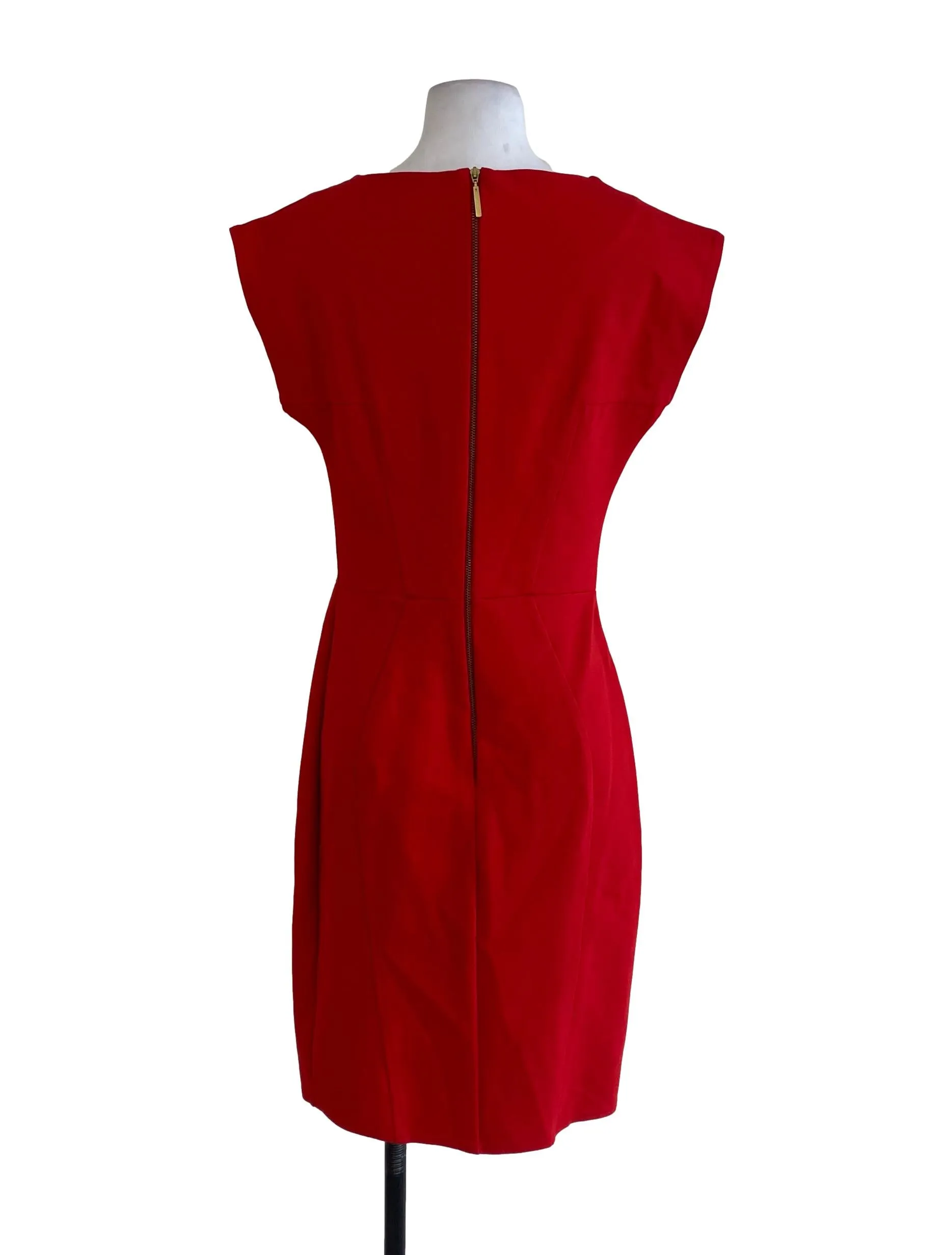 Red Plain Sheath Dress