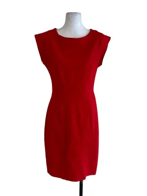Red Plain Sheath Dress