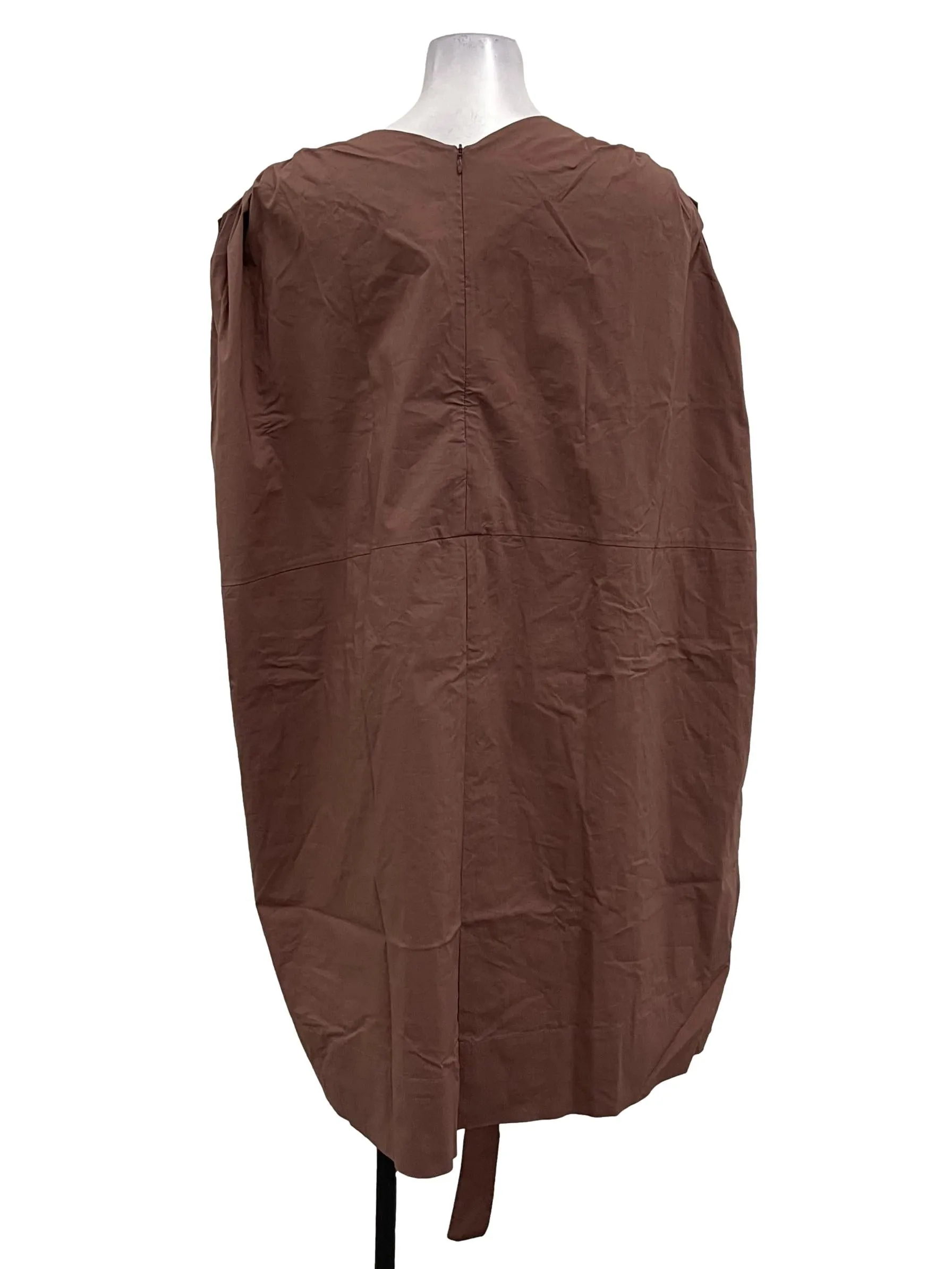 Reddish Brown Roundneck Sleeveless Dress