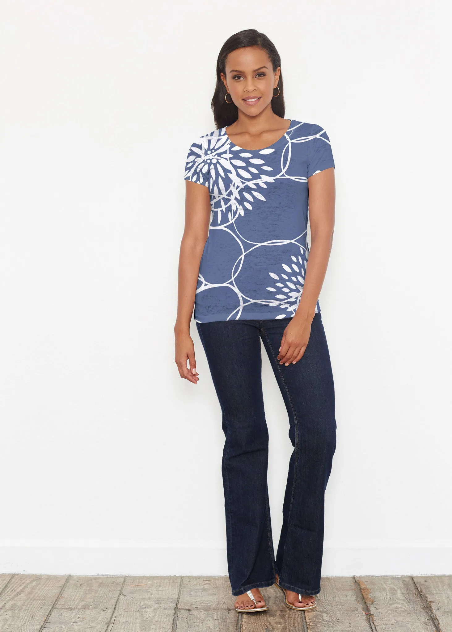 Reflection Navy (11040) ~ Signature Short Sleeve Scoop Shirt