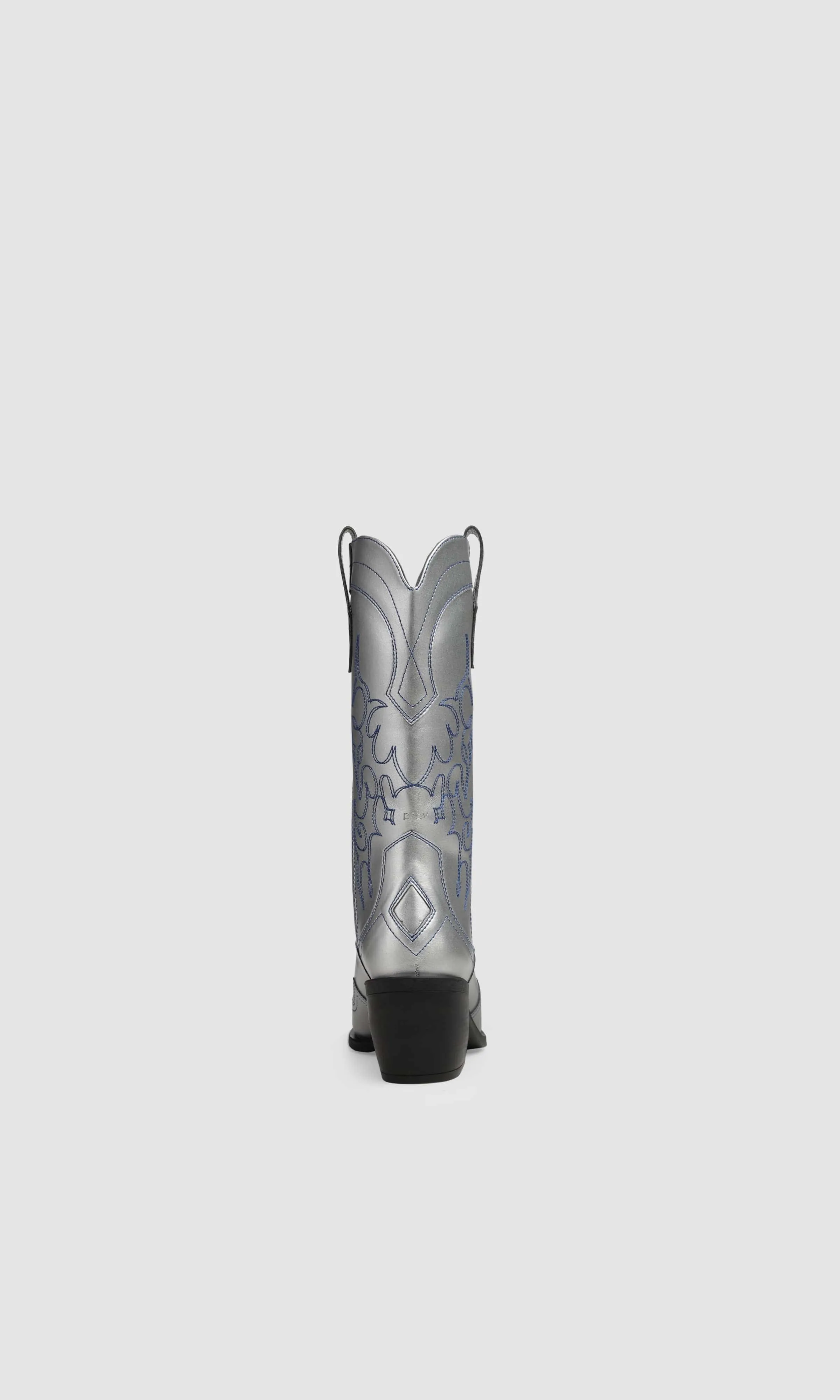 Regan II Vegan Apple Leather Cowboy Boots | Silver