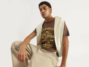 Relaxed Fit Round Neck Washed Graphic T-Shirt