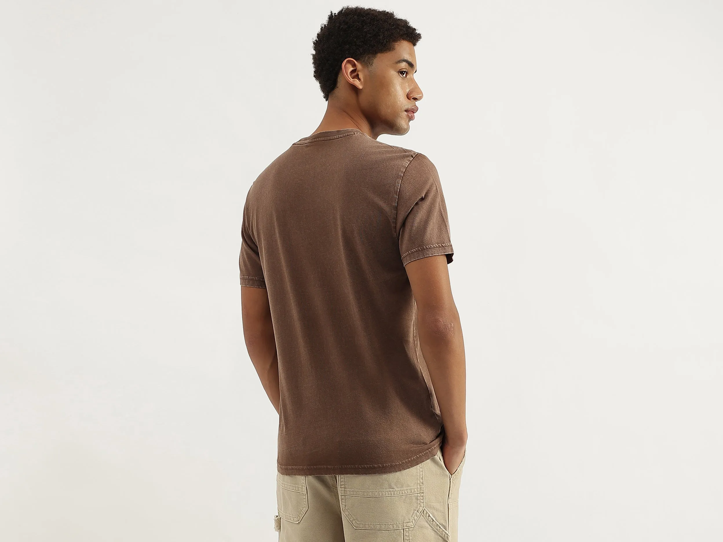 Relaxed Fit Round Neck Washed Graphic T-Shirt