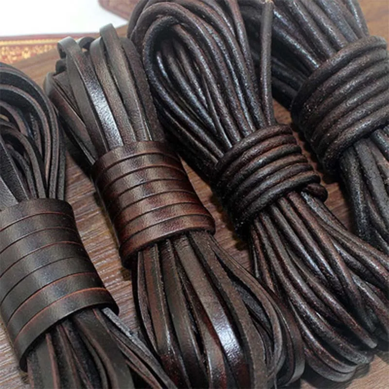 Retro High Quality Genuine Leather Cord 1.5-10mm