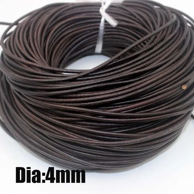 Retro High Quality Genuine Leather Cord 1.5-10mm