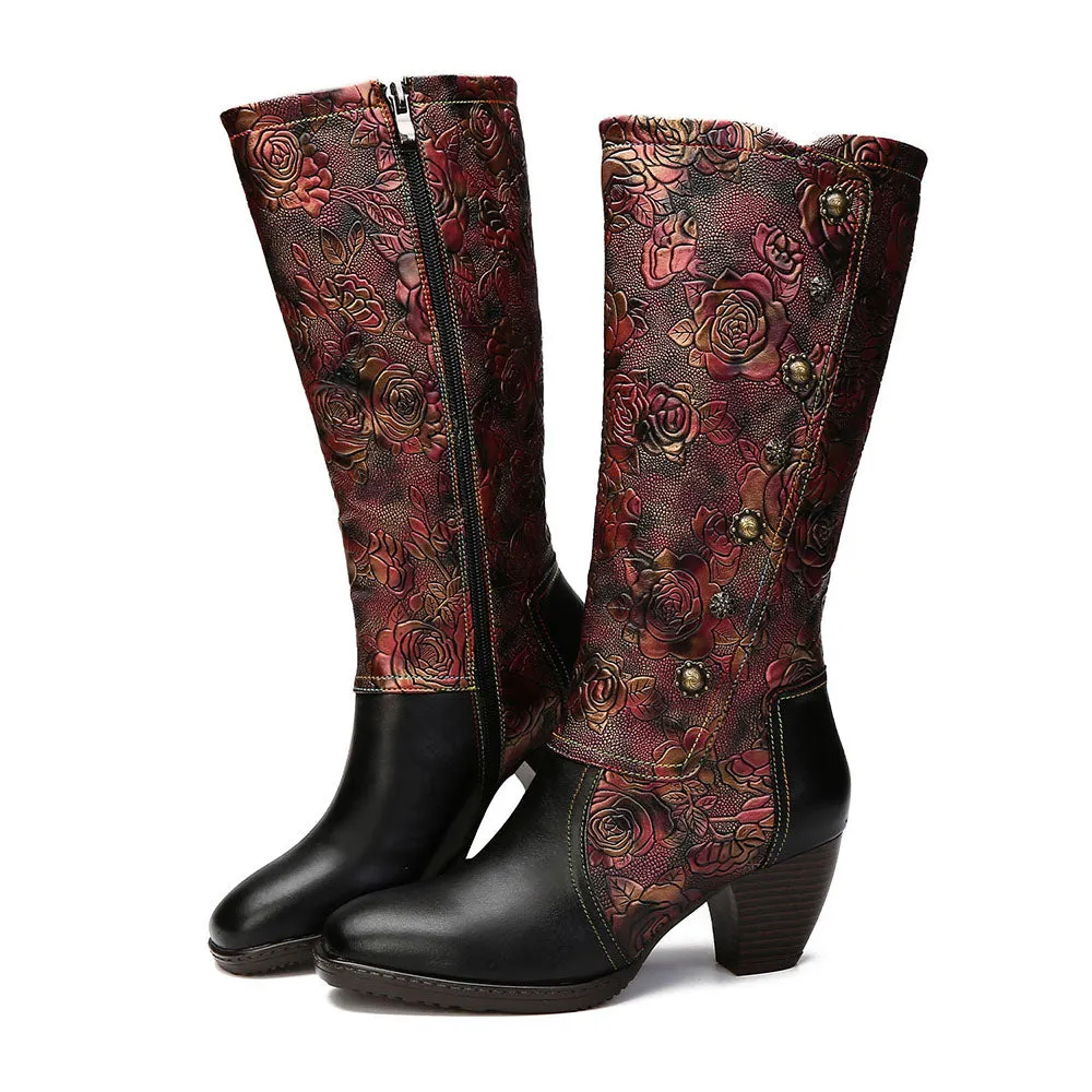 Retro Printed Hand-Made Boots