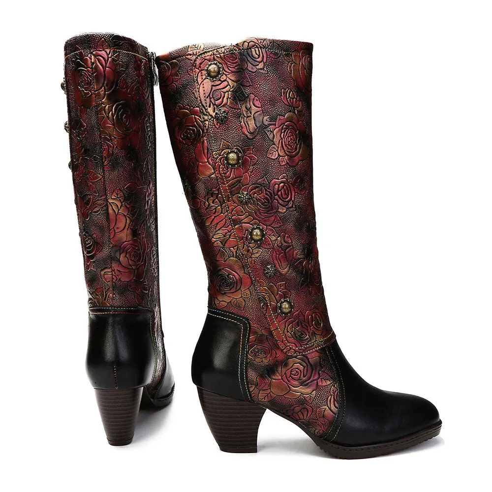 Retro Printed Hand-Made Boots