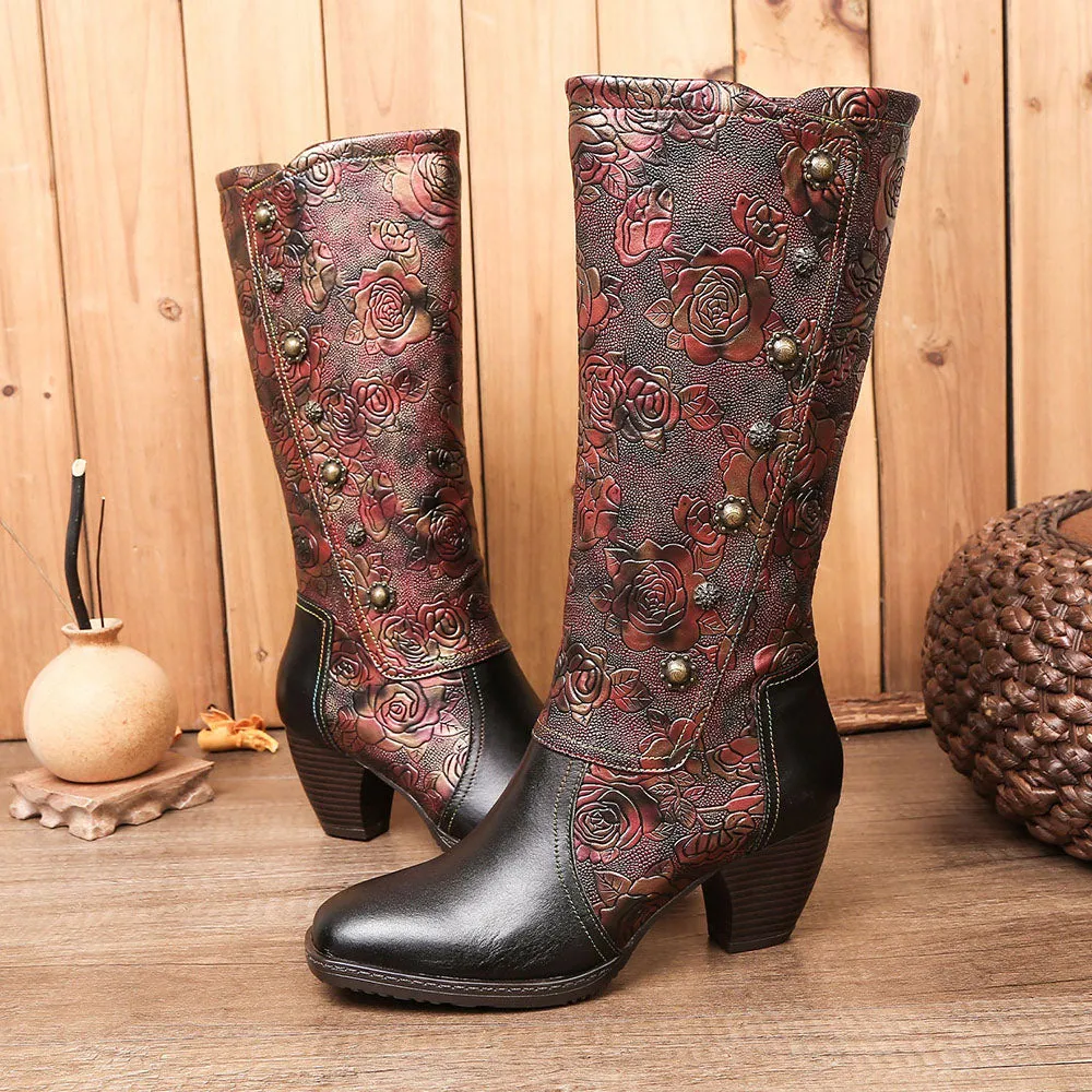 Retro Printed Hand-Made Boots