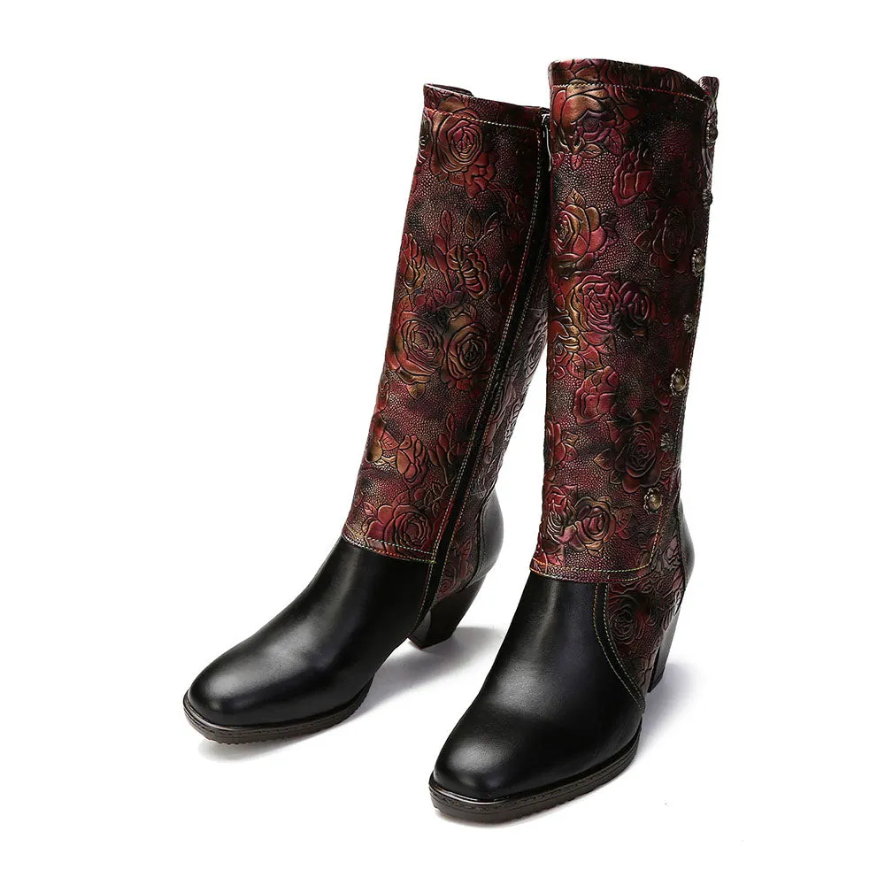 Retro Printed Hand-Made Boots