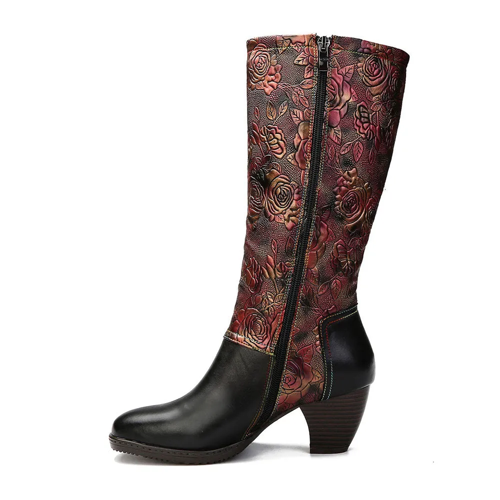 Retro Printed Hand-Made Boots