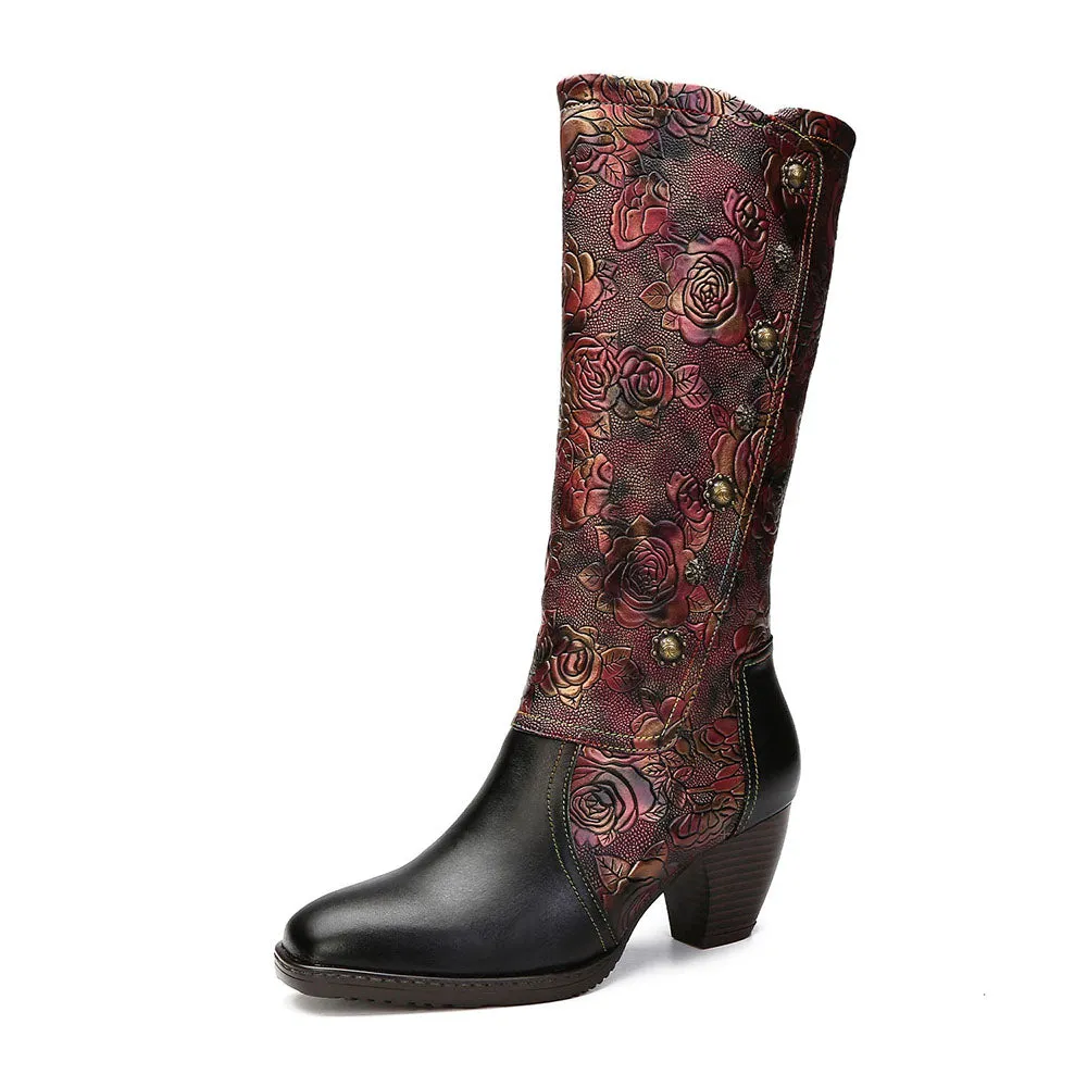 Retro Printed Hand-Made Boots