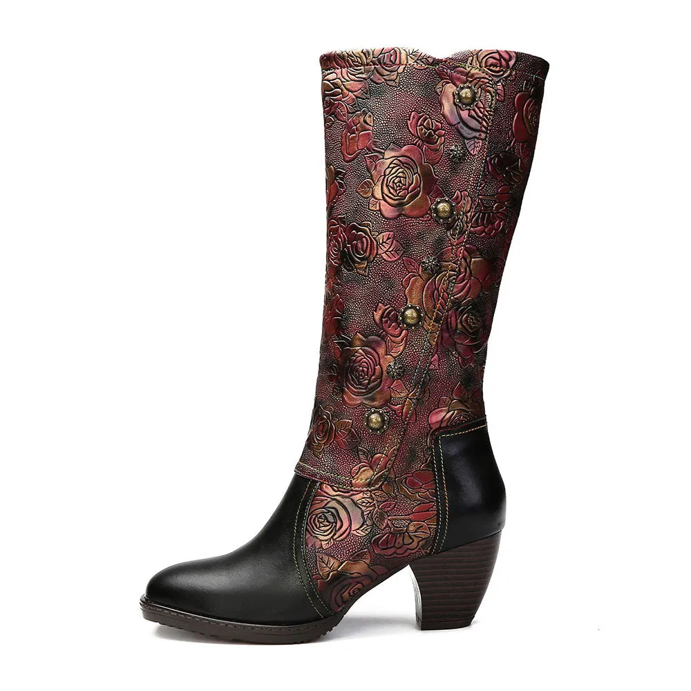 Retro Printed Hand-Made Boots