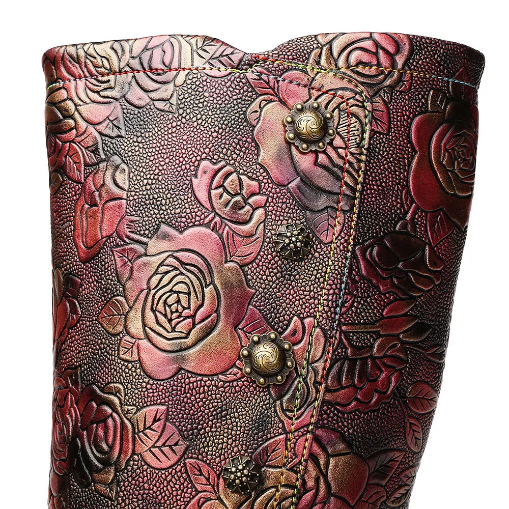 Retro Printed Hand-Made Boots