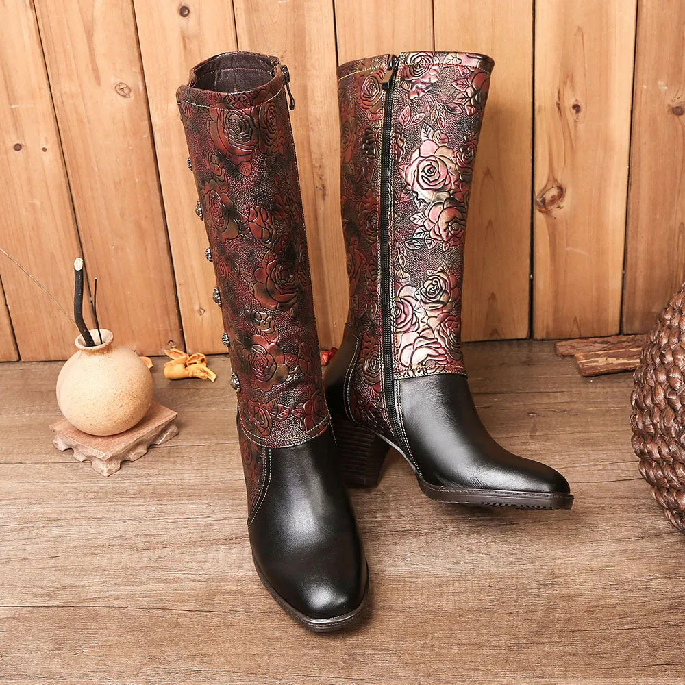 Retro Printed Hand-Made Boots