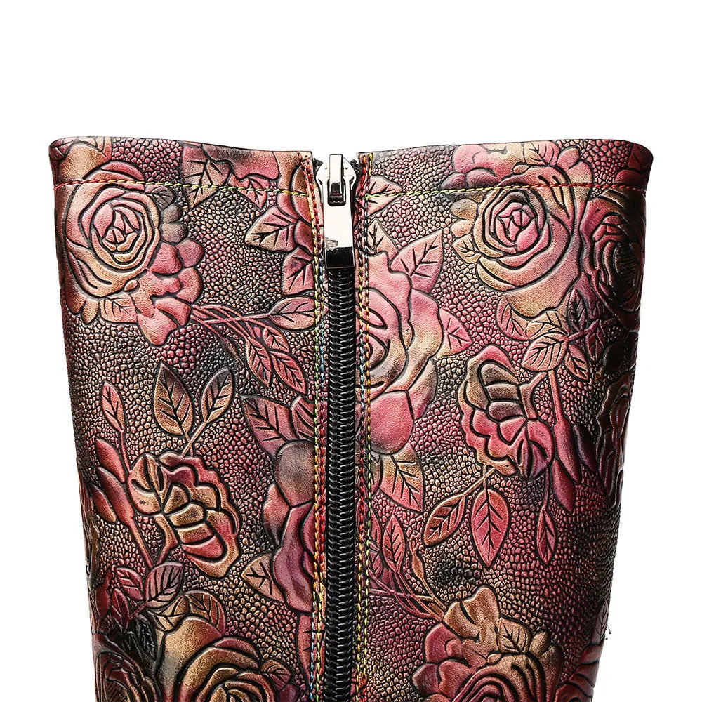 Retro Printed Hand-Made Boots