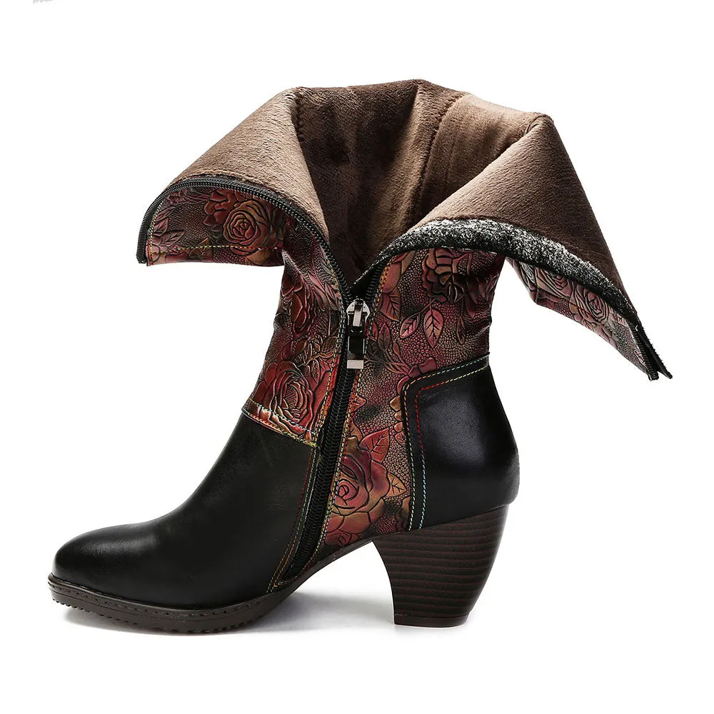 Retro Printed Hand-Made Boots