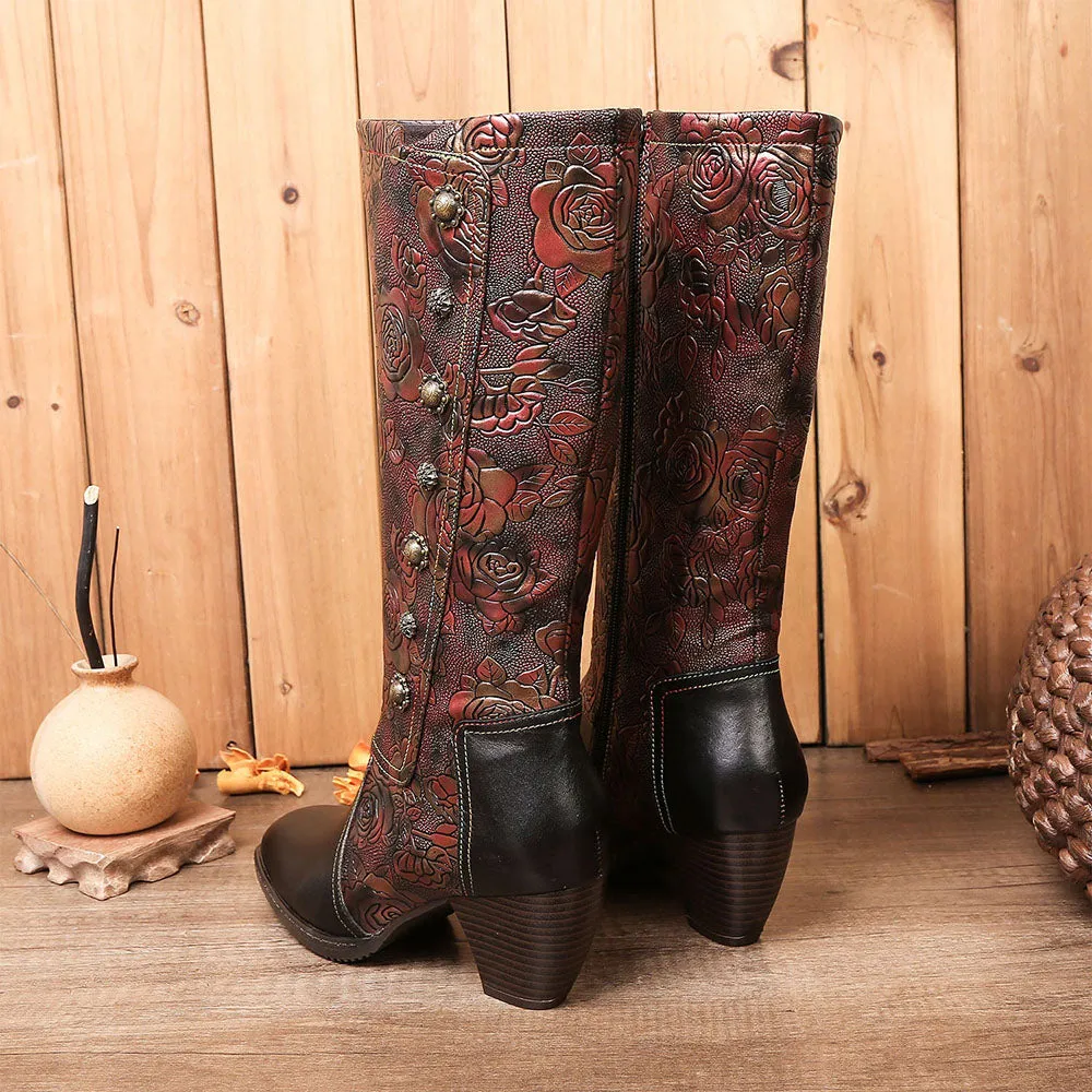 Retro Printed Hand-Made Boots