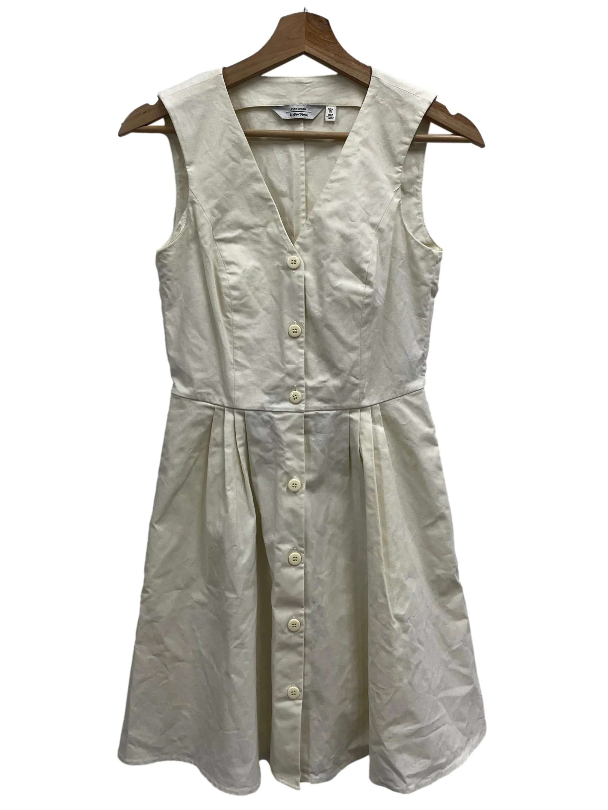 Ribbon White Sleeveless Dress