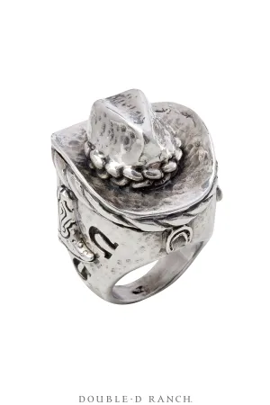 Ring, Dian Malouf, Sterling Silver, Cowboy Hat, Hallmark, Contemporary, 1676