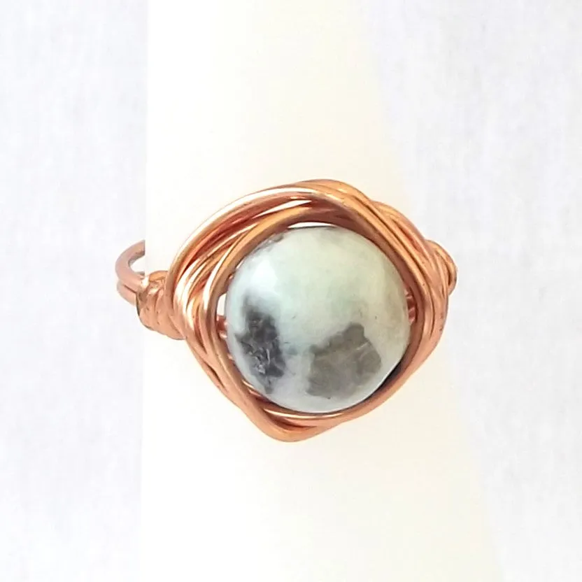 Ring, Size 3.25 - Leopard Jasper & Copper