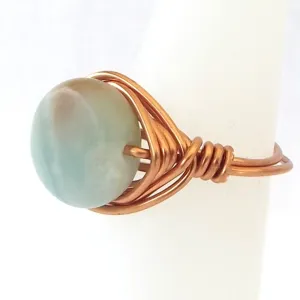 Ring, Size 4.25 - Amazonite & Copper