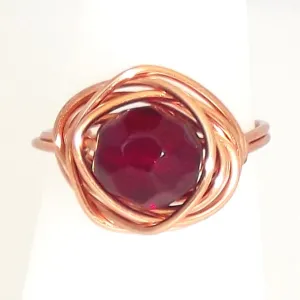 Ring, Size 4.75 - Garnet & Copper