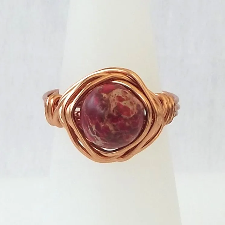 Ring, Size 4.75 - Jasper & Copper