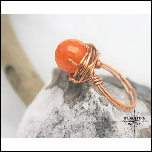 Ring, Size 5.5 - Agate & Copper